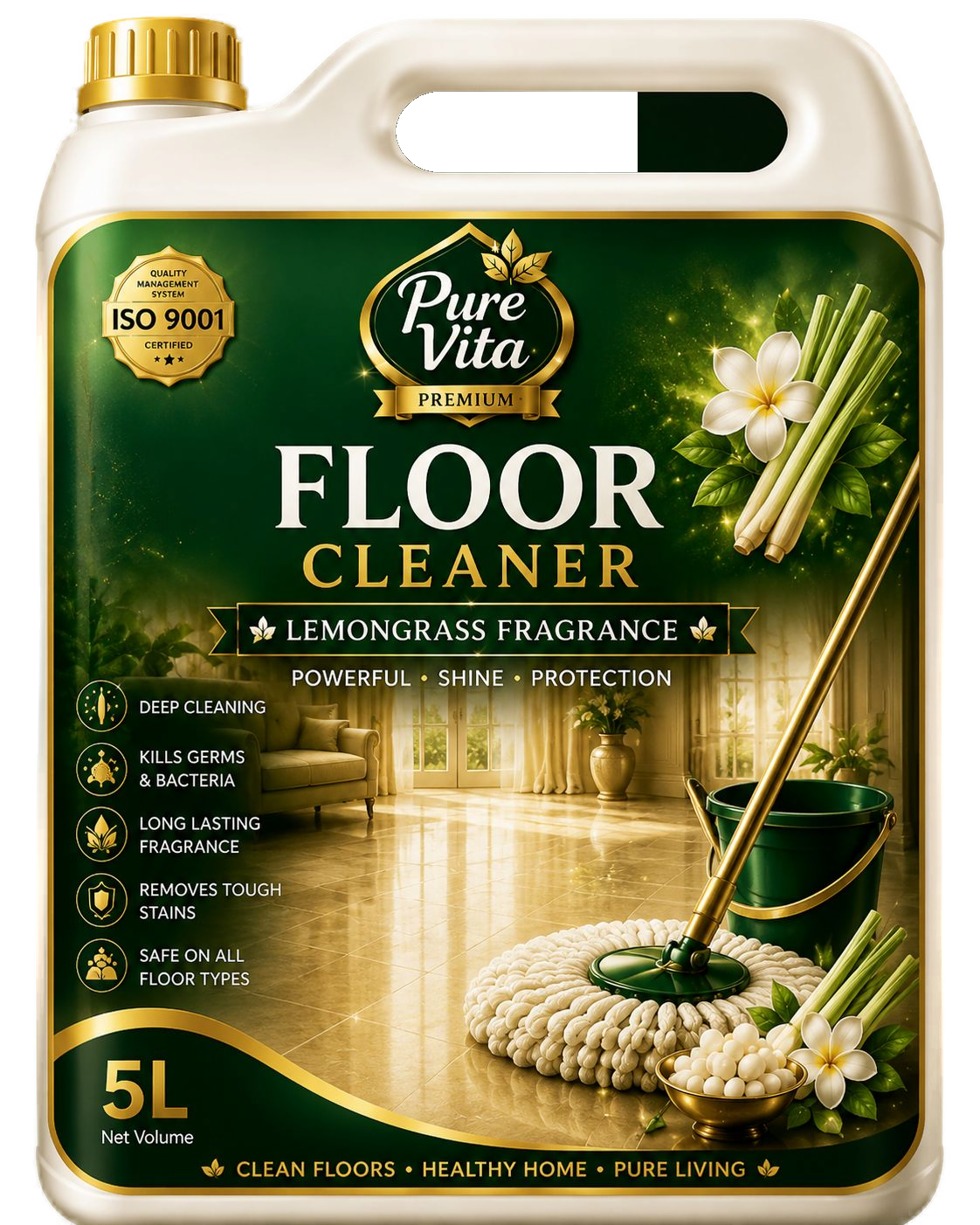 Lemongrass floor cleaner bottle